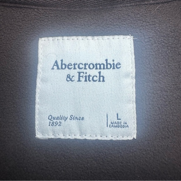 Abercrombie & Fitch Mixed Texture Sherpa Fleece Bomber Jacket. Brown. Large. - Picture 6 of 7